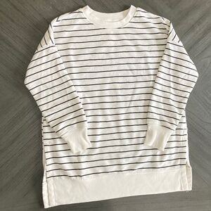 Old Navy Tunic Sweatshirt Stripe French Terry Crewneck Top
